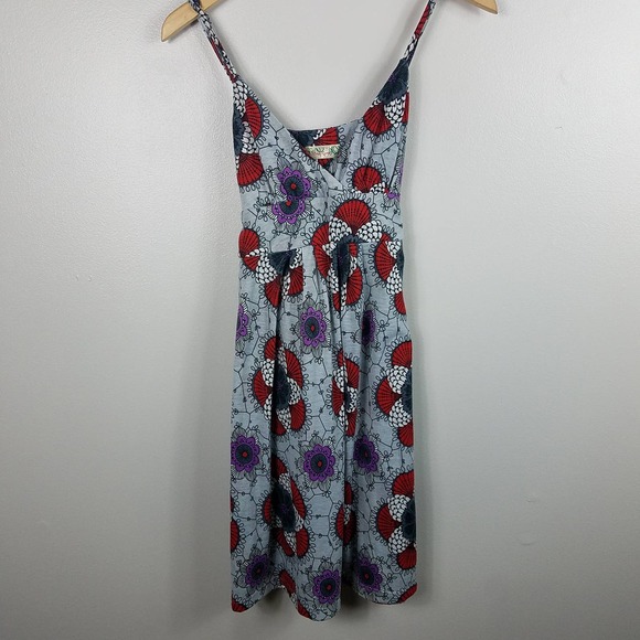 Criss Cross Girls Gray Floral Tank Dress Size Large - Picture 6 of 6